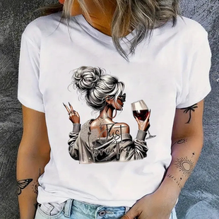 shirt 时尚 潮流女郎印花短袖 Just T恤女圆领百搭体恤衫 Breathe