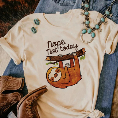 Sloth Tshirt 卡通可爱树懒印花T恤男女短袖情侣装上衣夏季半袖衫