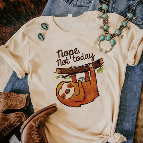 Sloth Tshirt 卡通可爱树懒印花T恤男女短袖情侣装上衣夏季半袖衫