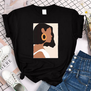 Vogue Tshirt Women 2022新款时尚封面女郎印花T恤休闲女装闺蜜服