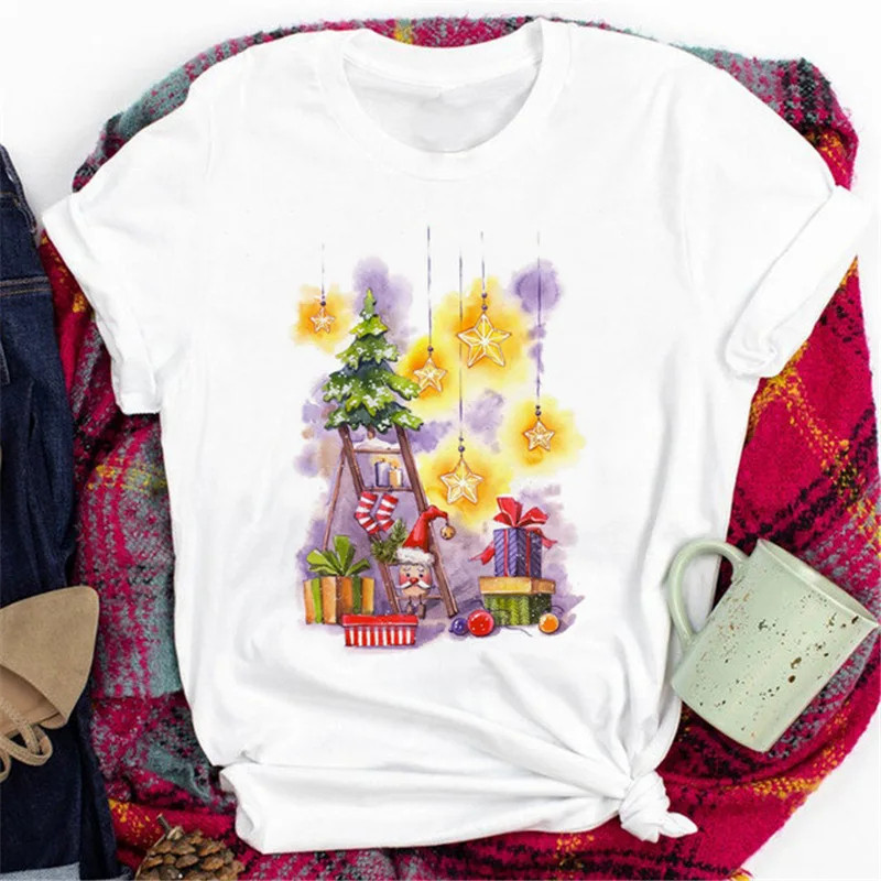 Merry Christmas T shirt 圣诞节圣诞礼物印花T恤短袖男女亲子装