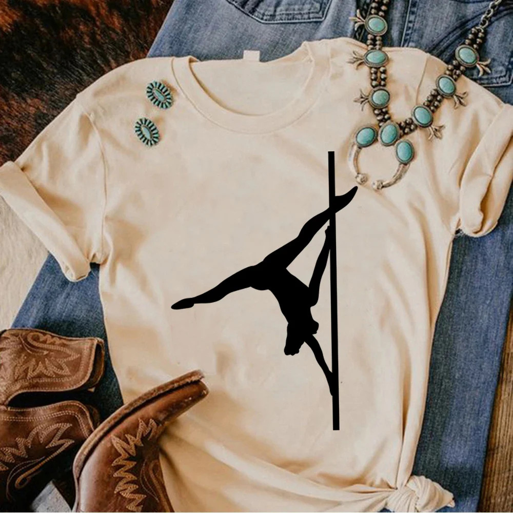 Pole Dance T Shirt 新款钢管舞印花T恤休闲百搭女士跳舞衣服女装