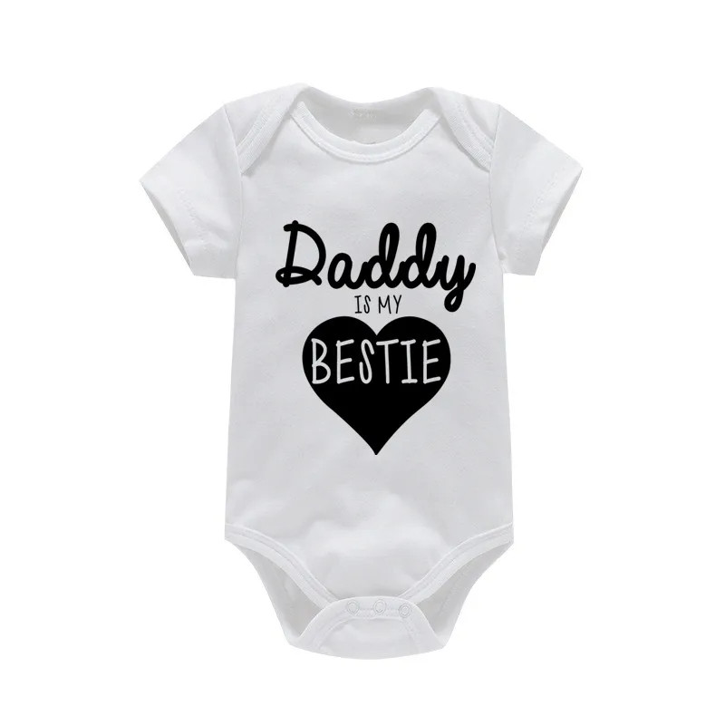 Daddy Is My Bestie Babysuit 新款趣味爸爸是我的挚友印花包屁衣