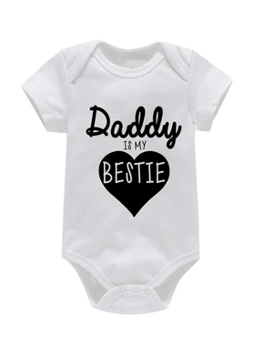 Daddy Is My Bestie Babysuit 新款趣味爸爸是我的挚友印花包屁衣