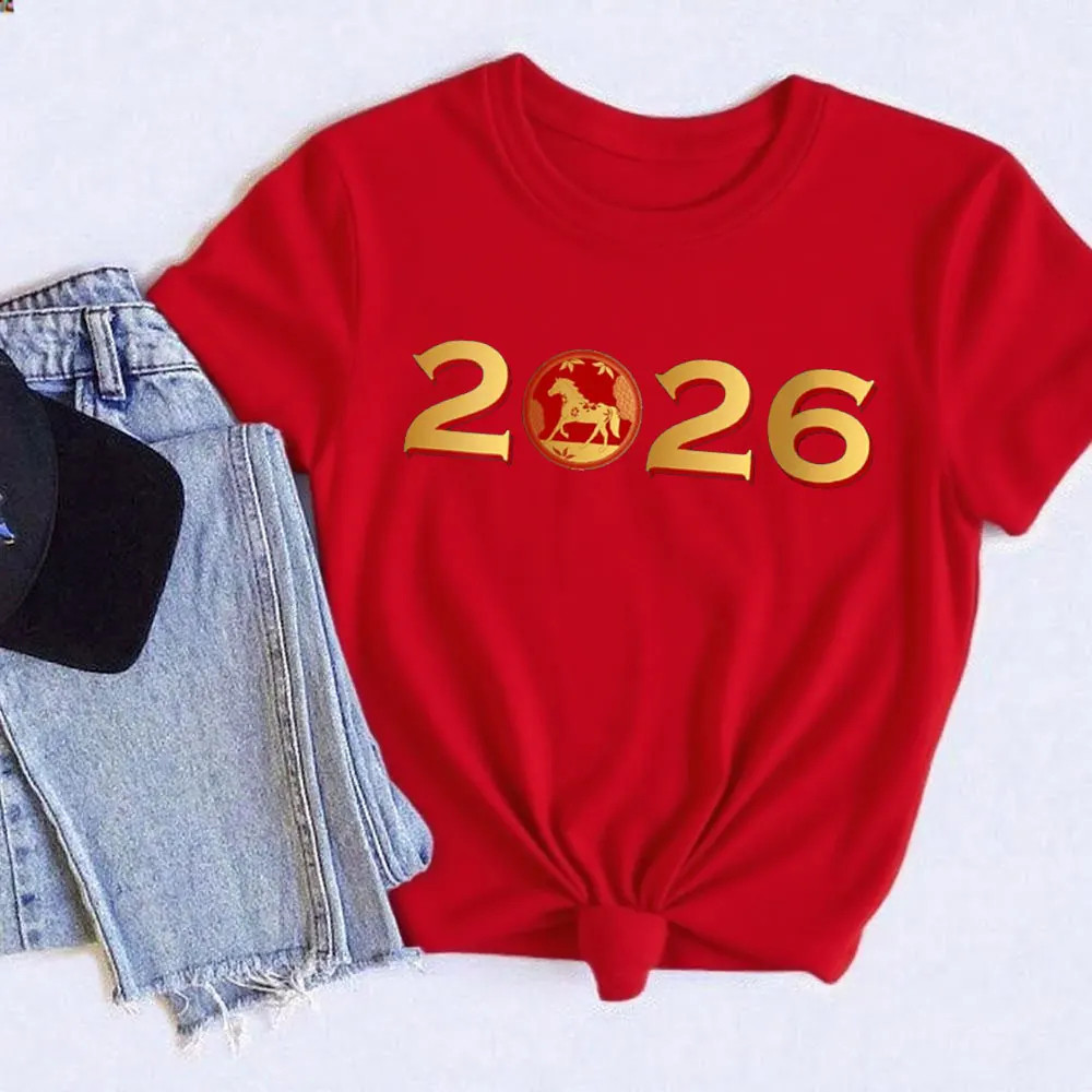 2026 New Year Tshirt 中国新年马年新春喜庆T恤上衣家庭装亲子装,女装/女士精品,T恤,淘宝优惠券,粉丝福利购,淘宝优惠卷