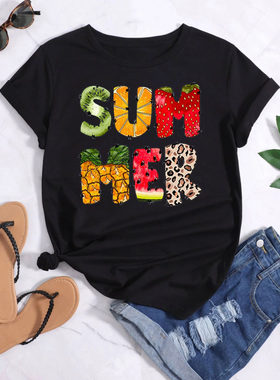 Summer Fruit T shirt 新款夏季水果T恤设计感休闲大版男女体恤衫