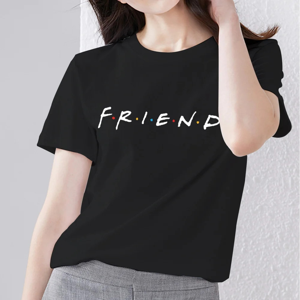 Friends T shirt 新潮好朋友好闺蜜印花夏季黑色大码上衣短袖体恤