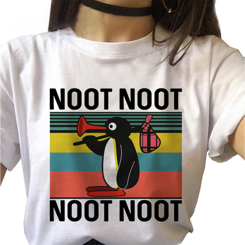 Noot Noot Pingu T-shirt 欧美个性企鹅印花T恤趣味搞怪亲子体恤