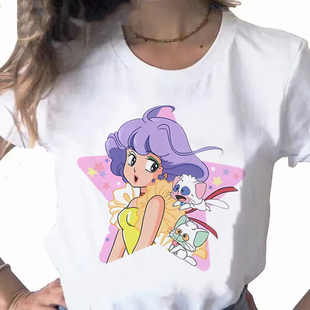 Creamy Mami T shirt 卡通动漫魔法小女孩印花短袖T恤女夏季体恤