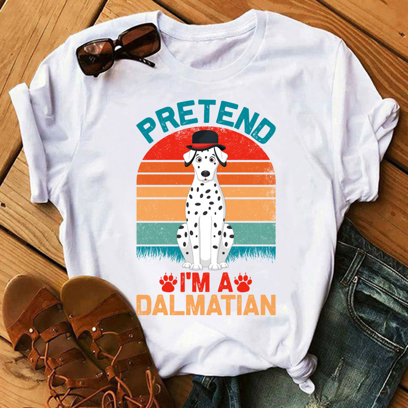 Pretend Tshirt 潮流时尚装扮动物猫狗鲸鱼印花短袖T恤男女情侣装