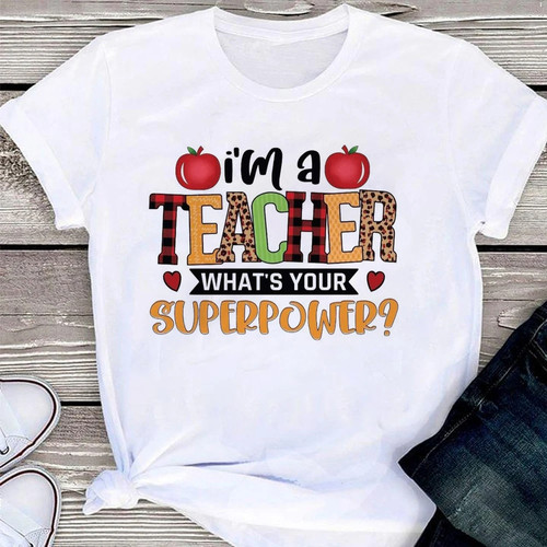 Super Teacher T shirt 新款女士夏季打底衫个性超级老师教师T恤