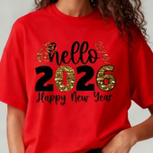 New 你好2026新年快乐印花短袖 Year Happy shirt T恤男女亲子装