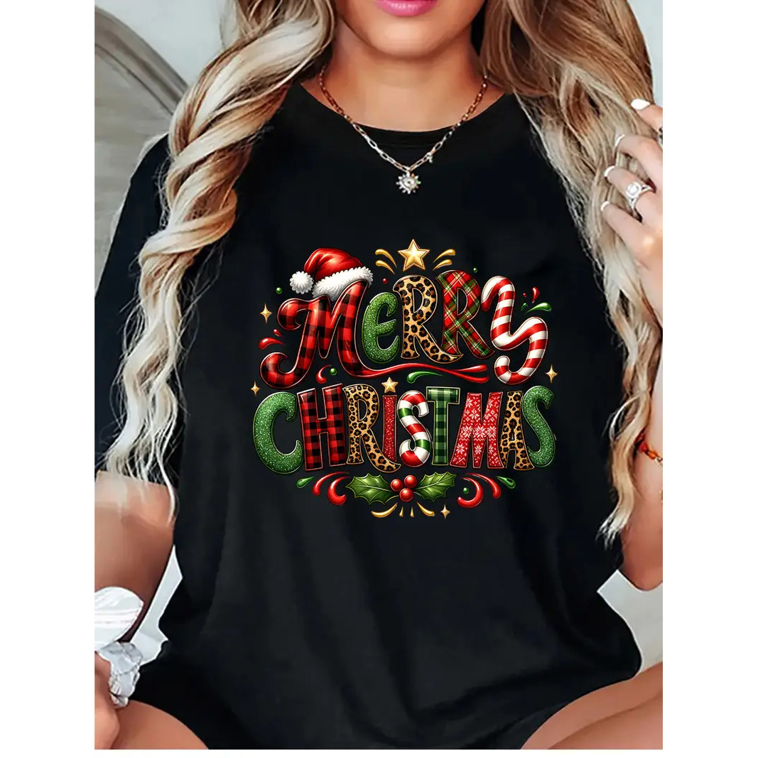 Merry Christmas T shirt 新款圣诞节圣诞T恤男女情侣装亲子装