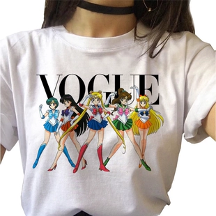 Moon 内搭 超火动漫美少女战士周边T恤女夏季 Sailor Tshirt Women