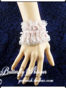 粉色欧美风多层半透明蕾丝臂饰