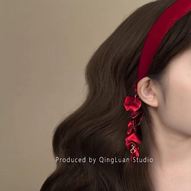 新年红丝绒假耳环细发箍复古气质高颅顶压发头箍洗脸化妆发饰女,饰品/流行首饰/时尚饰品新,发饰,淘宝优惠券,粉丝福利购,淘宝优惠卷