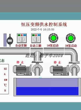 基于西门子触摸屏、S7-200 SMART、ABB变频器ACS510恒压供水系统