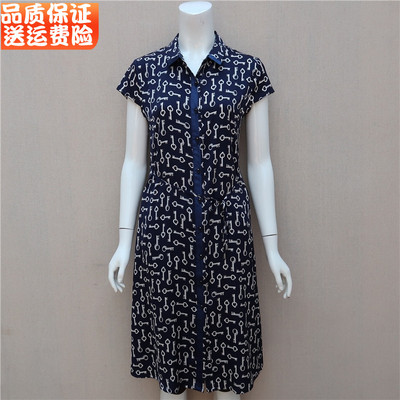 中老年妈妈装桑蚕丝中长款连衣裙