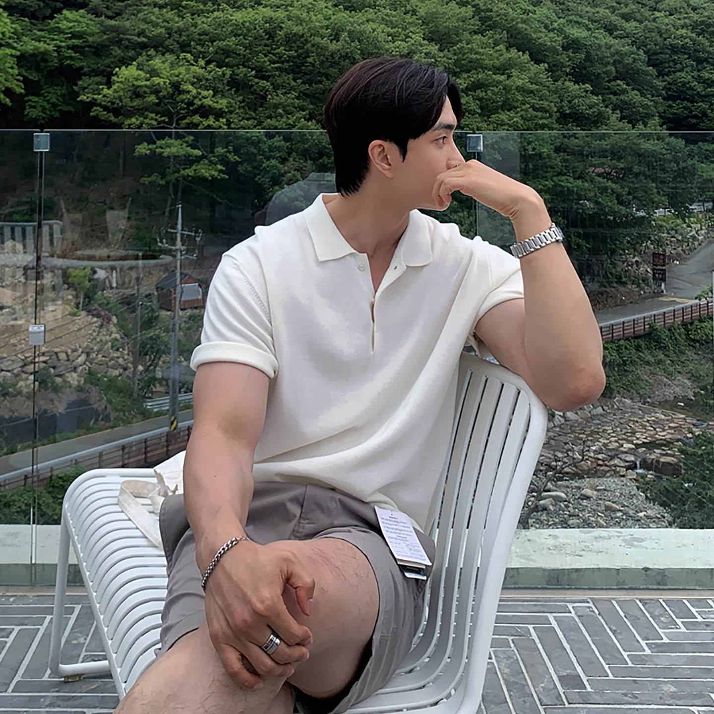 夏季新款短袖韩版青年透气针织衫