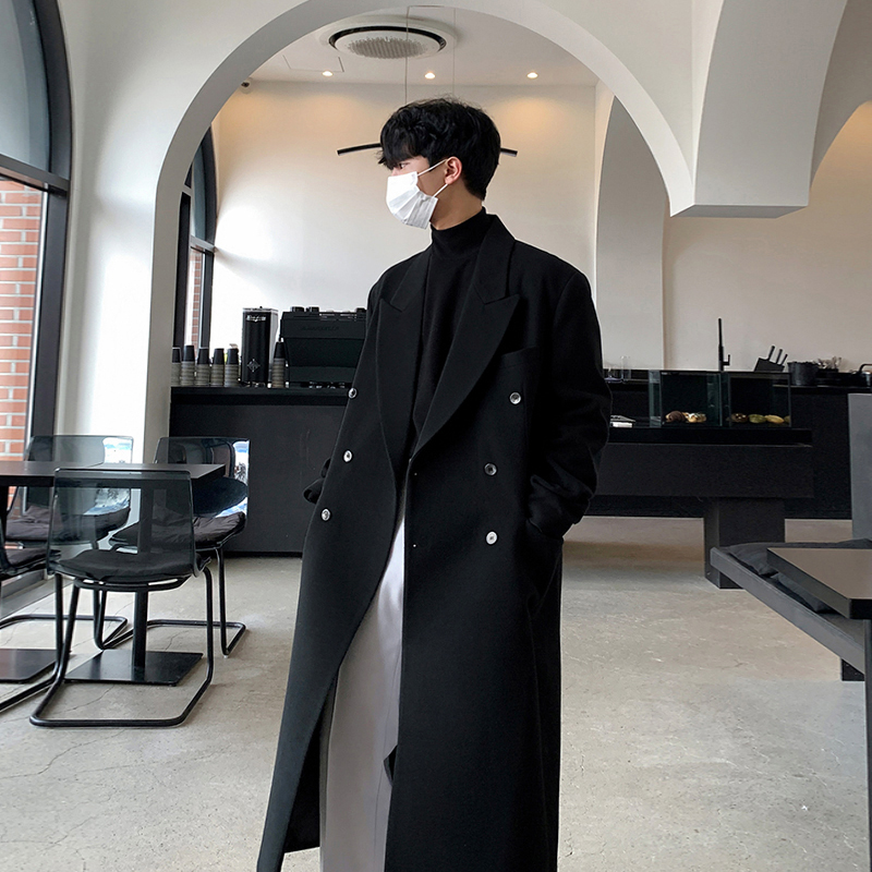 碧舍韩版潮流防风保暖毛呢大衣