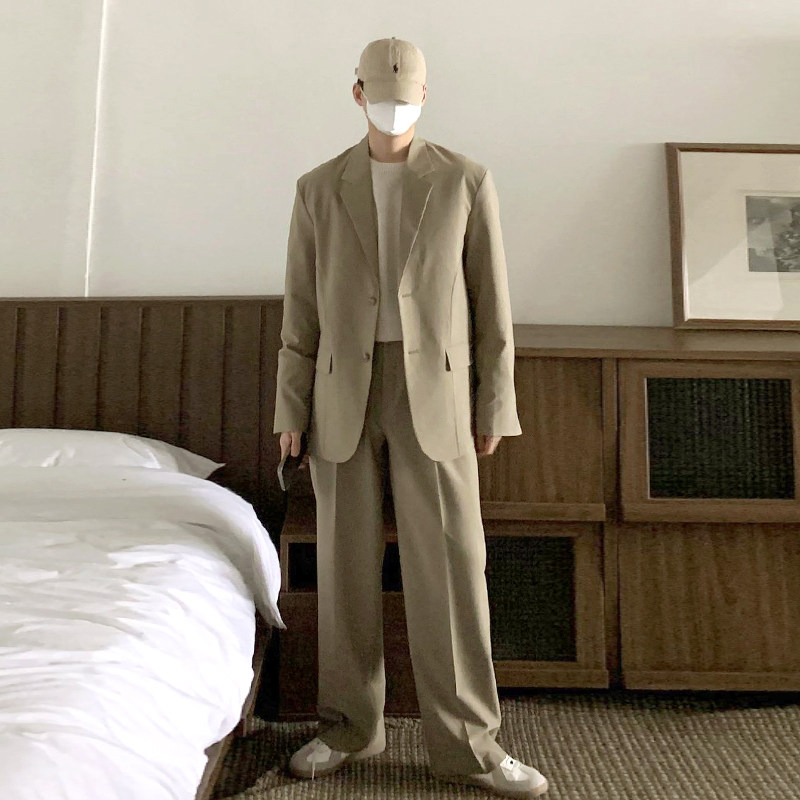 碧舍西服套装休闲百搭春季新款韩版潮流高级感两件套垂感西装外套