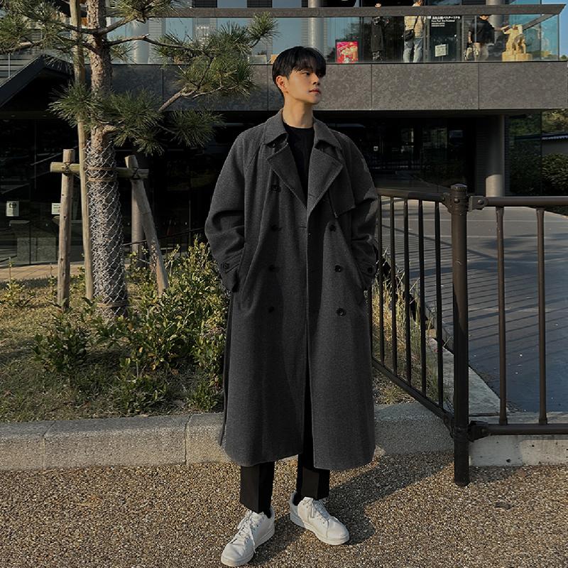 大翻领中长款毛呢大衣碧舍秋冬季