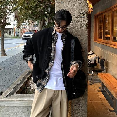 碧舍针织宽松复古毛衣V领高级感