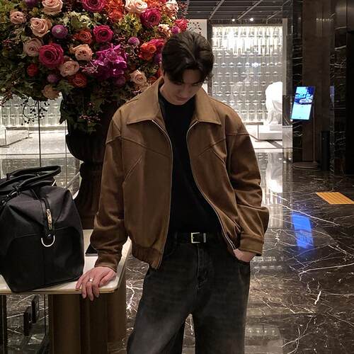 春款韩版潮流百搭夹克时尚复古男