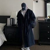 风衣外套春季 中长款 过膝痞帅大衣薄款 碧舍男士 休闲韩版 宽松翻领潮