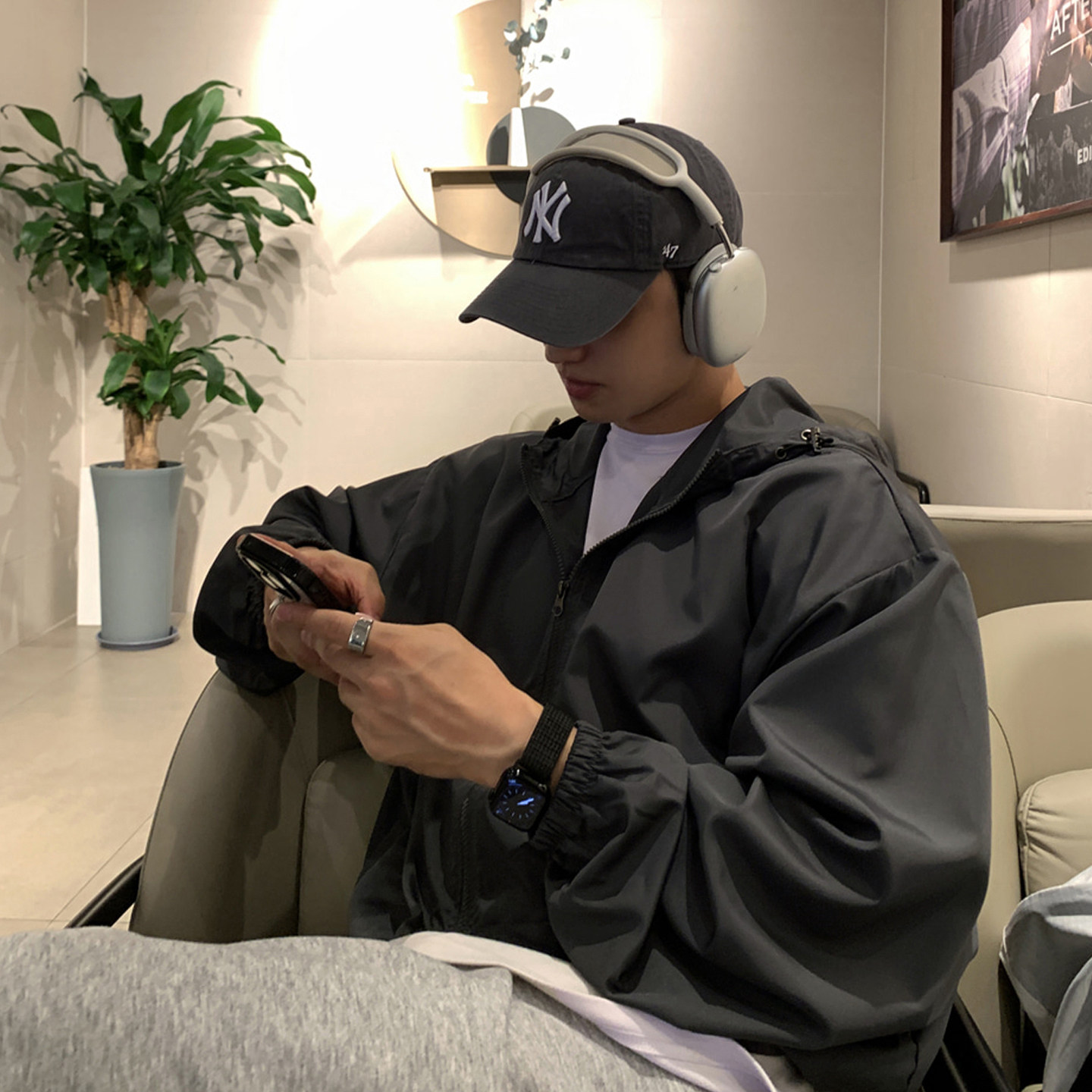 碧舍户外风连帽夹克春秋工装拉链外套都市通勤防晒服上衣简约韩版