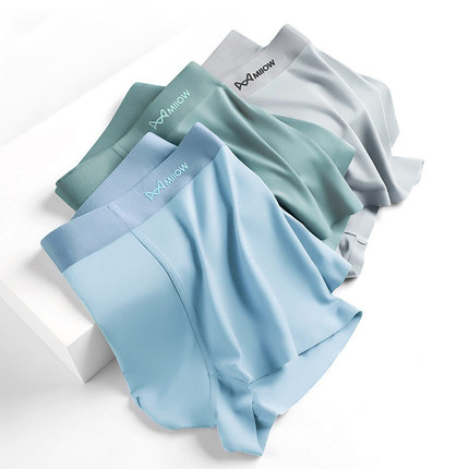 猫人男士内裤夏季平角裤新品轻薄7A抗菌裆速干冰丝无痕四角裤头