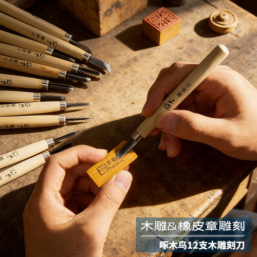 啄木鸟木刻刀工艺木雕刀雕花套装
