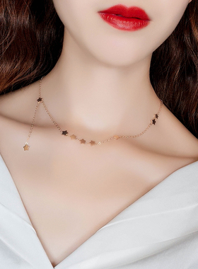 choker钛钢五角星韩国脖子锁骨链