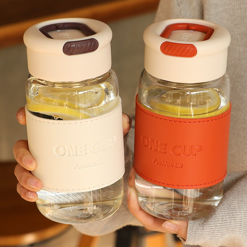 高颜值女士喝水杯子泡茶高硼硅玻璃杯便携隔热防烫耐高温2025新款