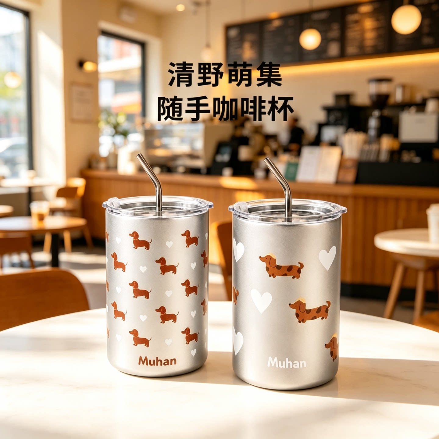 新款保温杯吸管高颜值