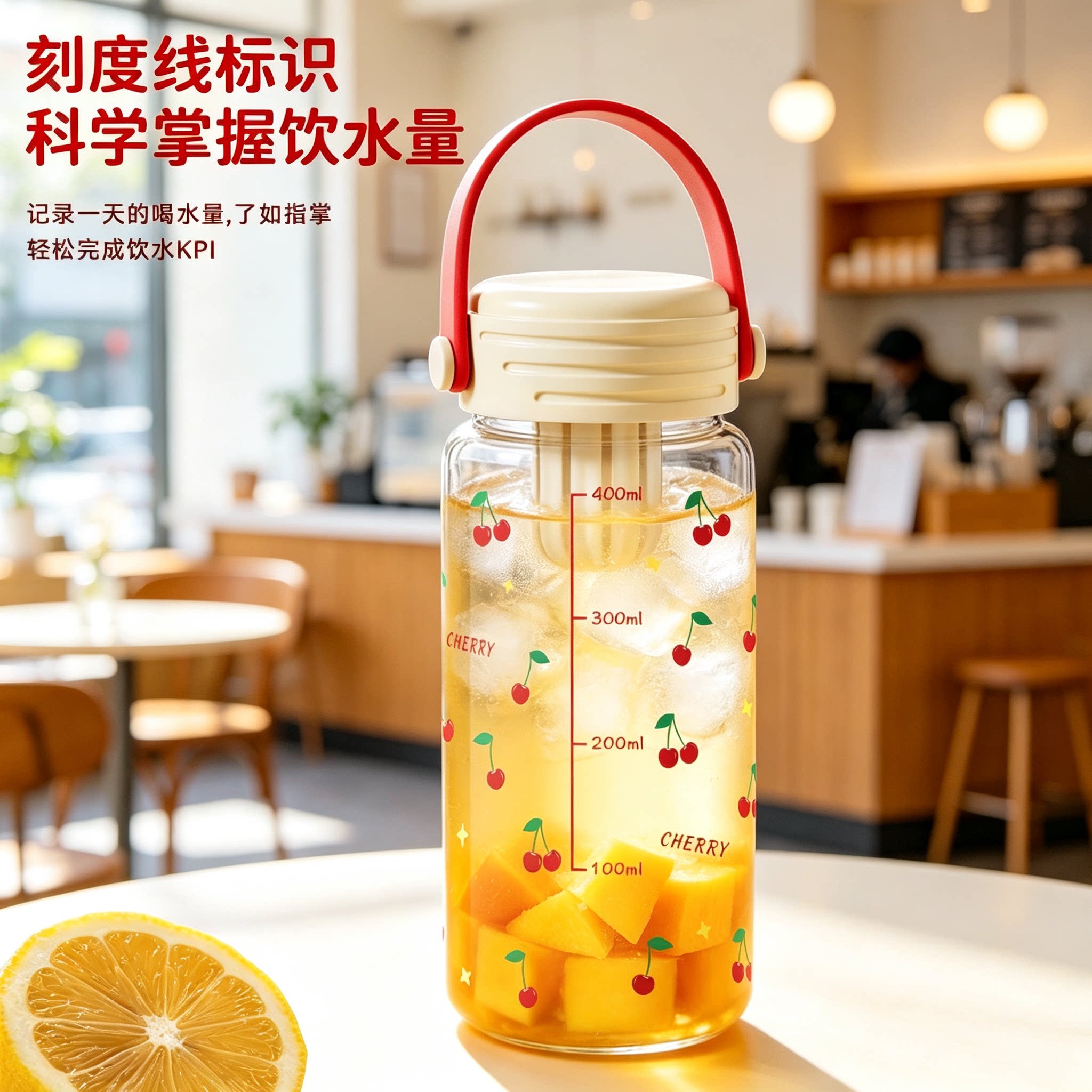 高硼硅玻璃杯带提手大容量