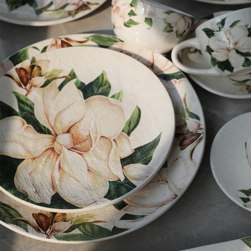 超美白玉兰陶瓷餐具釉下彩牛排盘