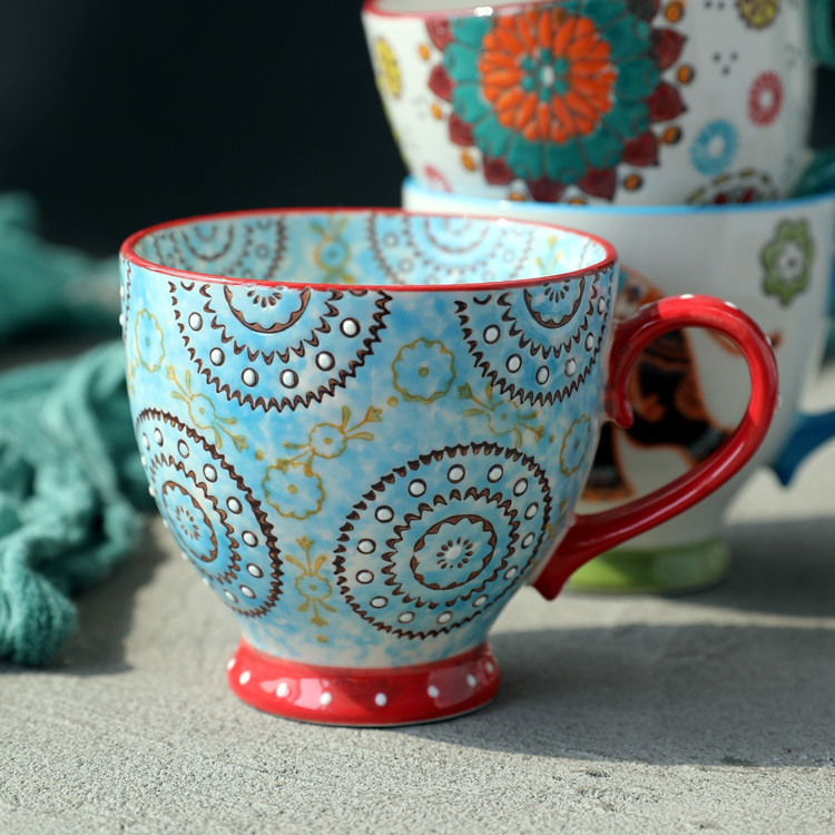 美式乡村陶瓷小杯精致水杯咖啡杯