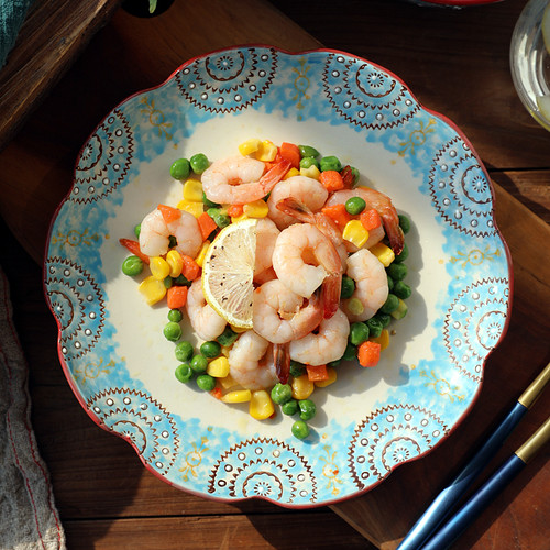 美式复古菜碟水果陶瓷盘