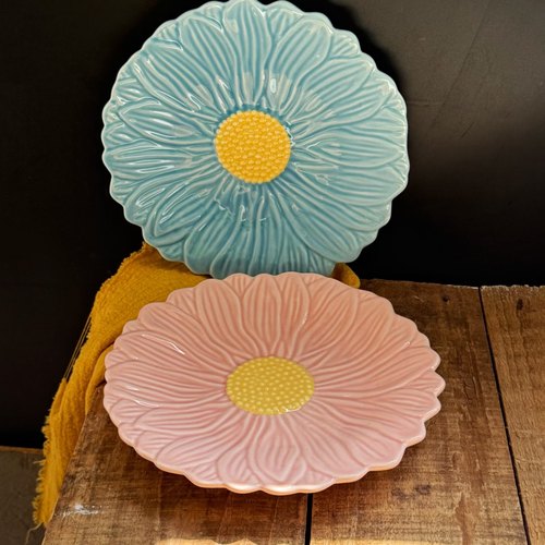 外贸原单美式乡村花朵盘餐具早餐盘鱼盘西餐面包盘浮雕创意盘子