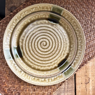 日本进口古朴简约风格大菜盘高级耐看质感很好的家用盘子炒菜菜盘