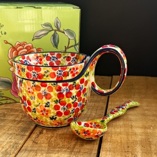 带盖早餐杯异域风高颜值曲把杯网红款水杯耐高温马克杯甜品碗