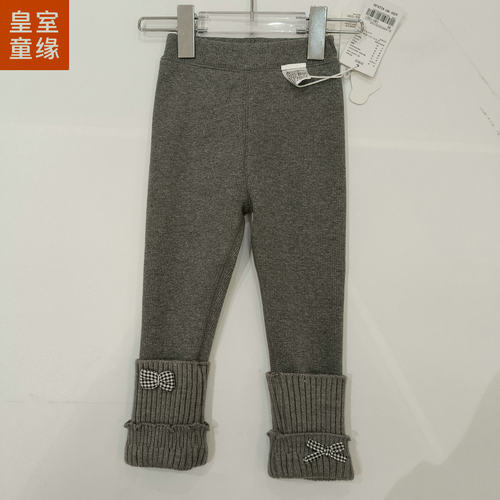 皇室童缘女童加绒爱心蝴蝶结打底