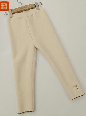 皇室童缘5830360017冬季蝴蝶结加绒打底裤女童110-150码