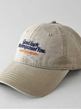 新款复古水洗做旧刺绣字母棒球帽男女情侣款休闲百搭遮阳鸭舌帽子