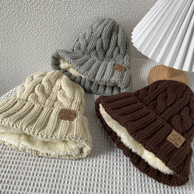 针织帽男女加厚保暖加绒毛线帽冬