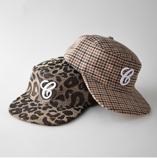 潮流酷帅甜辣休闲百搭 时尚 韩版 小众复古豹纹平顶平檐帽男女同款