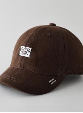 新款帅气短帽檐帽子男士个性潮流软顶棒球帽时尚百搭四季款鸭舌帽