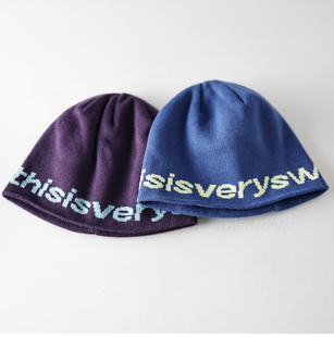 美式 街头酷帅潮流保暖护耳毛线帽秋冬 字母提花嘻哈冷帽男女情侣款