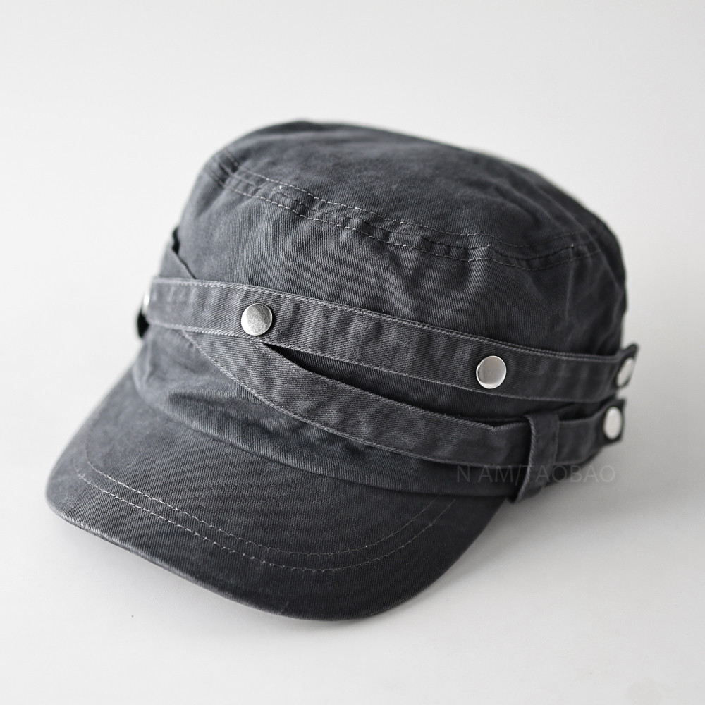 潮流复古小众银扣穿带交叉平顶帽男女情侣款时尚个性百搭遮阳帽,服饰配件/皮带/帽子/围巾,帽子,淘宝优惠券,粉丝福利购,淘宝优惠卷